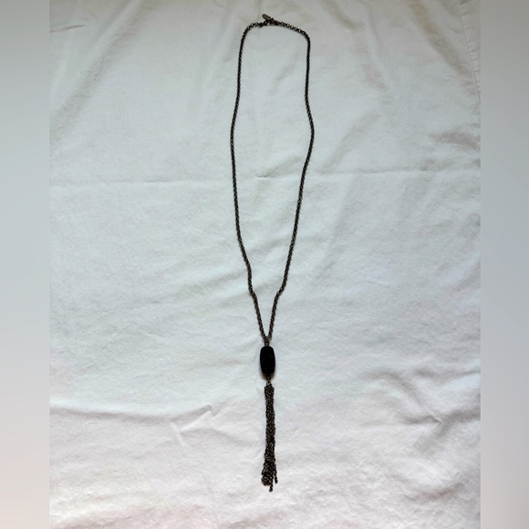 Elegant Black Druzy with Tassel Necklace - Picture 1 of 2